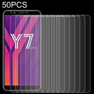 50 PCS 0.26mm 9H 2.5D Tempered Glass Film for Huawei Y7 2018, No Retail Package