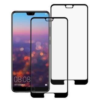 2 PCS 9H Silk Print Full Screen Tempered Glass Film for Huawei P20