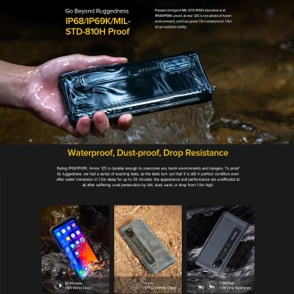 [HK Warehouse] Ulefone Armor 12S Rugged Phone, 8GB+128GB, Quad Back Cameras, IP68/IP69K Waterproof Dustproof Shockproof, Face ID