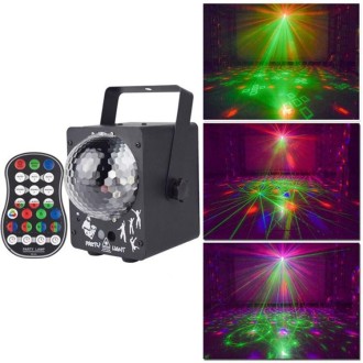 18W 60 Kinds of Pattern Crystal Magic Ball Laser Lights Household LED Colorful Starry Sky Projection Lights Voice-activated Stag