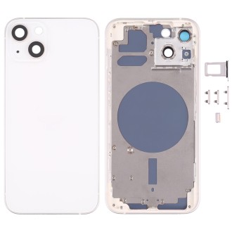 Back Housing Cover with SIM Card Tray & Side  Keys & Camera Lens for iPhone 13(White)