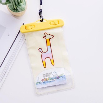 10 PCS Large Outdoor Photo Transparent Waterproof Cartoon Mobile Phone Bag, Style:Fawn