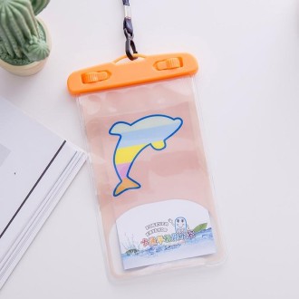 10 PCS Large Outdoor Photo Transparent Waterproof Cartoon Mobile Phone Bag, Style:Dolphin