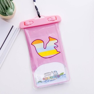 10 PCS Large Outdoor Photo Transparent Waterproof Cartoon Mobile Phone Bag, Style:Squirrel