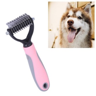 Pet Comb Beauty Cleaning Supplies Dog Stainless Steel Dog Comb, Size: 17 x 6.6 cm(Pink)