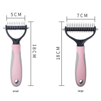 Pet Comb Beauty Cleaning Supplies Dog Stainless Steel Dog Comb, Size: 17 x 6.6 cm(Pink)