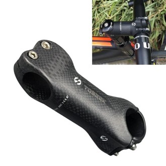 TOSEEK All Carbon Fiber 3KUD Texture Road Mountain Bike Ultra-light Handlebar Stem Riser Faucet, Size: 17 Degree, 130mm (Matte)