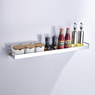 70cm Kitchen Multi-function Wall Hanging Holder Seasoning Storage Rack (Silver)