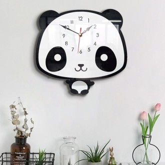 Creative Home Office Bedroom Decoration Panda Swing Acrylic Wall Clock