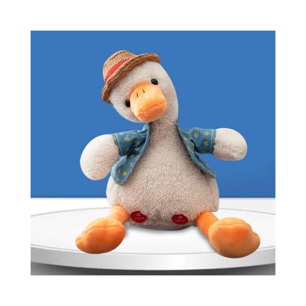 Repeat Duck Tricky Duck Learn Talking Singing Plush Duck Toy, Style:USB Charging+Recording