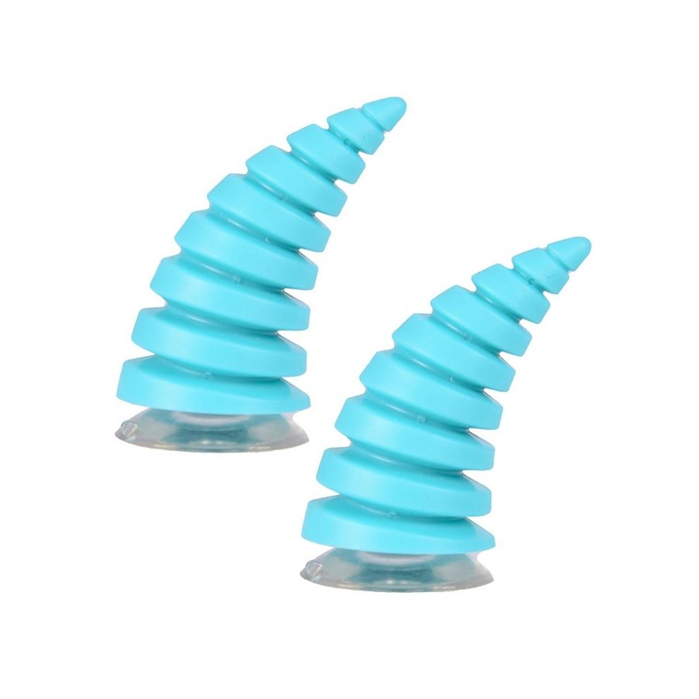 2PCS Motorcycle Horn Sucker Helmet Decoration(Light Blue)