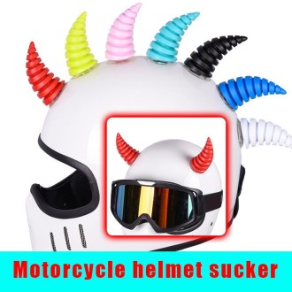 2PCS Motorcycle Horn Sucker Helmet Decoration(Light Blue)