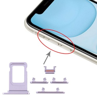 SIM Card Tray + Side Key for iPhone 11(Purple)