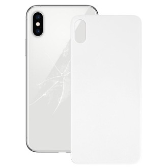 Easy Replacement Big Camera Hole Glass Back Battery Cover with Adhesive for iPhone XS(White)