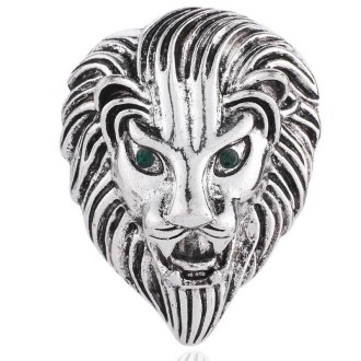 Personality Creative Lion Brooches Retro Alloy Animal Badge Coat Suit Chest Blossom(Silver)