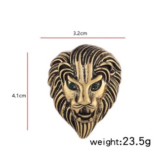 Personality Creative Lion Brooches Retro Alloy Animal Badge Coat Suit Chest Blossom(Silver)