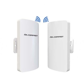 1 Pair COMFAST CF-E113A 3KM 300Mbps 5.8 Ghz High-Power Outdoor Engineering CPE Matching Bridge Set, US/EU Plug