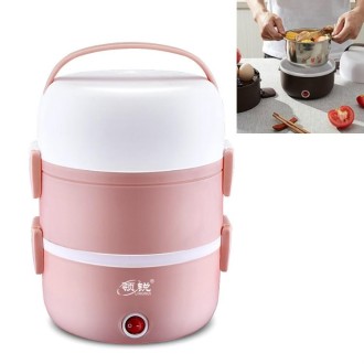 LINGRUI Multi-Function Electric Lunch Box Electric Heating Insulation Cooking Mini Rice Cooker, CN Plug, Specification:Three Lay