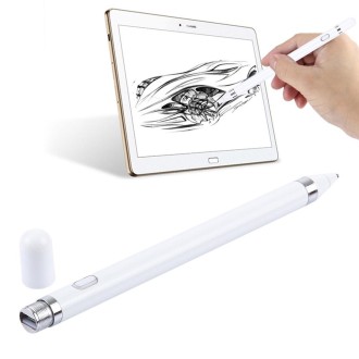 Short Universal Rechargeable Capacitive Touch Screen Stylus Pen with 2.3mm Superfine Metal Nib, For iPhone, iPad, Samsung, and O