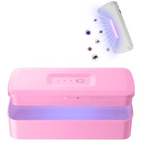 907 Mobile Phone Sterilization Box Ultraviolet Handheld Sterilizer Multifunctional Intelligent Sterilization Machine(Pink)