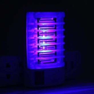 1W Efficient 4-LED Mosquito Killer Night Lamp, EU Plug, AC 220V(Blue)