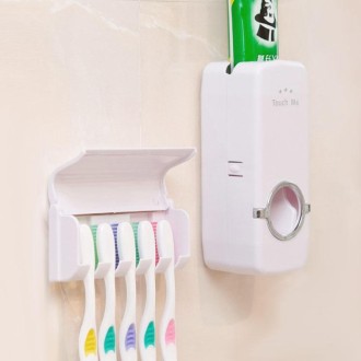 Automatic Toothpaste Dispenser With Toothbrush Holder