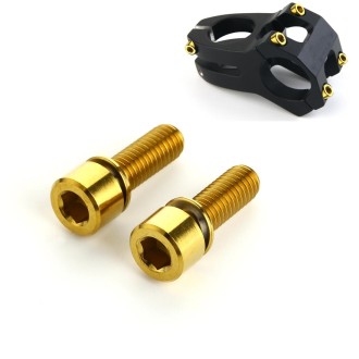 2 PCS Bicycle Accessories Titanium Bottle Cage Screw M5 15mm(Gold)