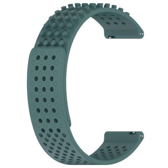 For SUUNTO 9 Peak Pro 22mm Holes Breathable 3D Dots Silicone Watch Band(Olive Green)