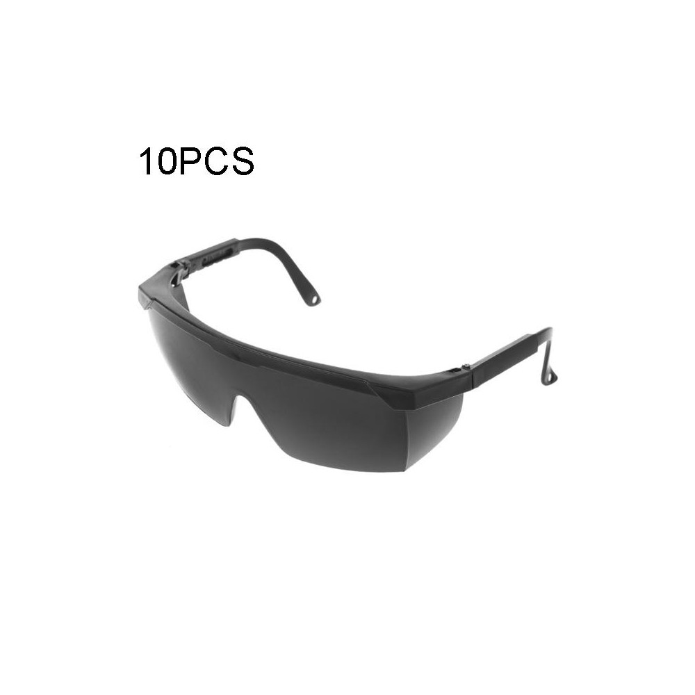 10 PCS Outdoor Safety Glasses Spectacles Eye Protection Goggles Dental Work Eyewear(Black Frame Black Lens)