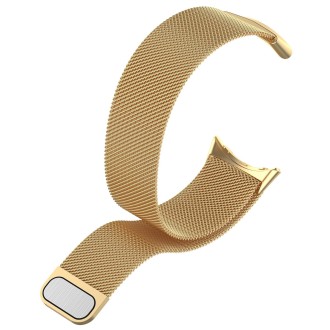 For Google Pixel Watch 2 Milan Magnetic Steel Mesh Watch Band(Gold)