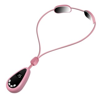 XMG-770 Pendant Cervical Massager Double Pulse Neck Massager with Hot Compress(Pink)