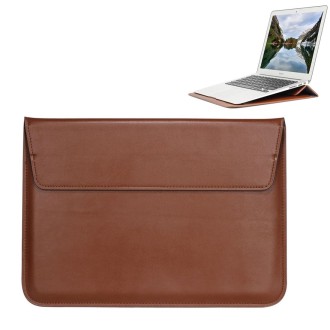 Universal Envelope Style PU Leather Case with Holder for Ultrathin Notebook Tablet PC 15.4 inch, Size: 39x28x1.5cm(Brown)