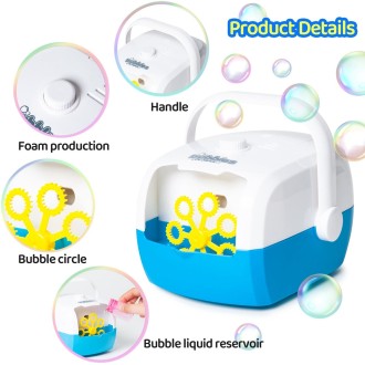 JJR/C V08 Chargeable Automatic Bubble Machine Outdoor Toys(Sky Blue)