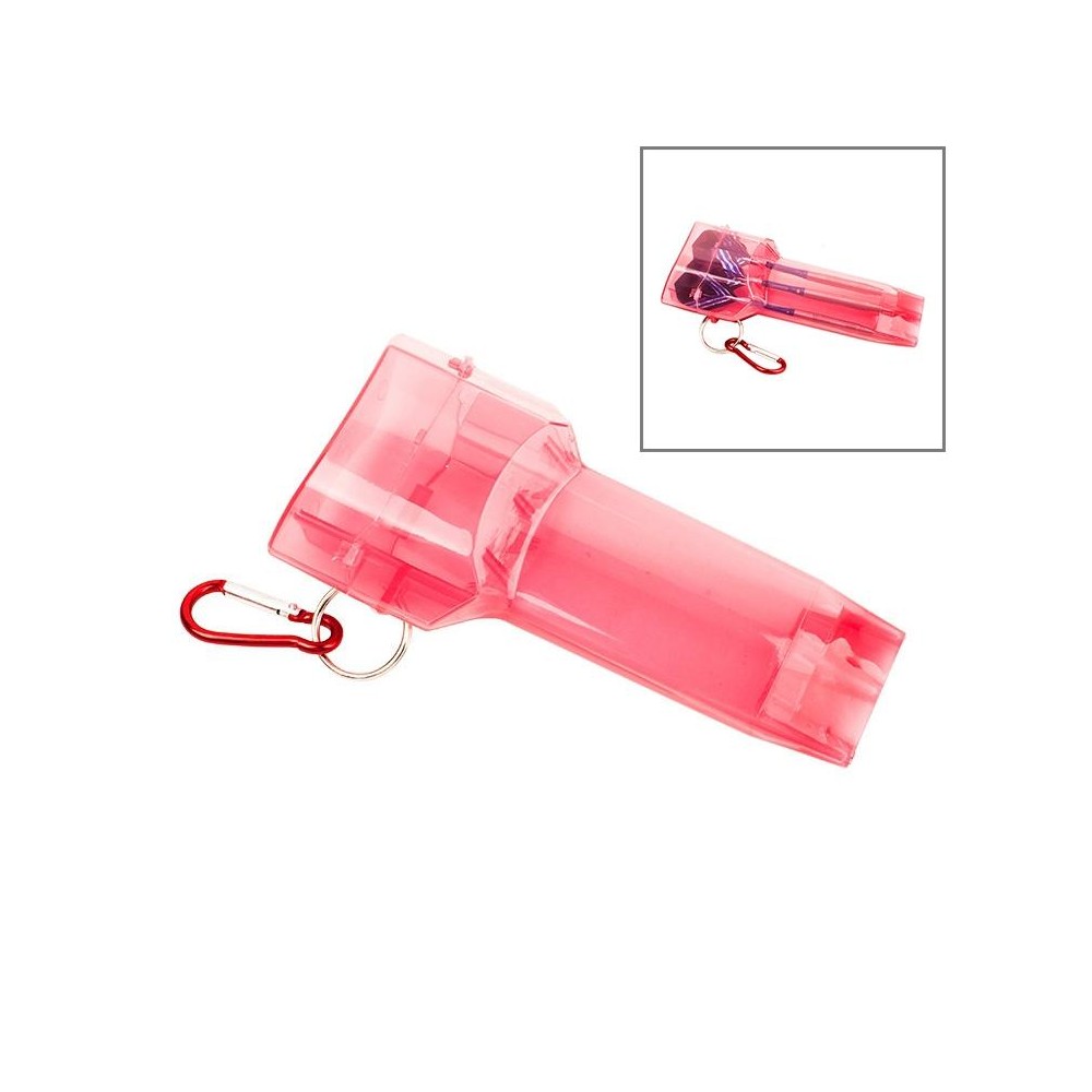 Sports Portable Dart Box Plastic Transparent Container Storage Darts Case with Key Buckle(Red)