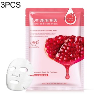 3 PCS Skin Care Plant Facial Mask Moisturizing Oil Control Blackhead Remover Wrapped Mask Face Mask Face Care(Red Pomegranate)