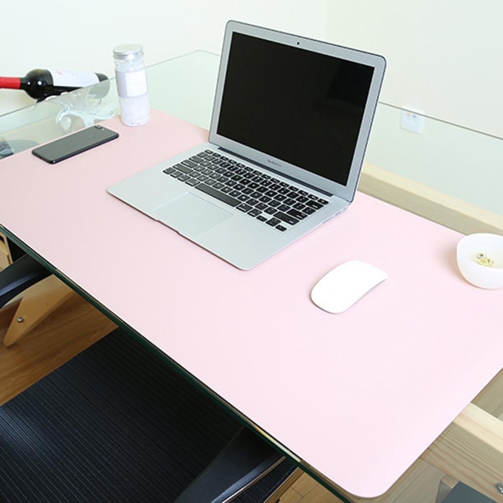 Multifunction Business PU Leather Mouse Pad Keyboard Pad Table Mat Computer Desk Mat, Size: 60 x 30cm(Pink)