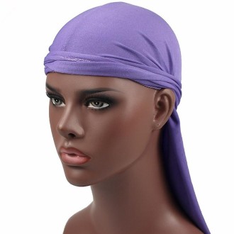 Male Street Basketball Headscarf Hip Hop Elastic Long-tailed Hat(Purple)