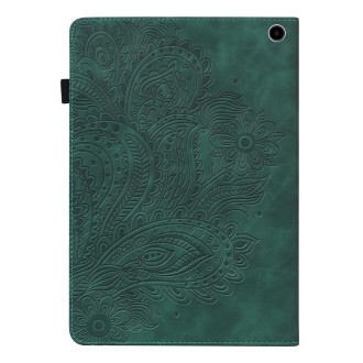 For Amazon Fire Max 11 Peacock Embossed Pattern Leather Tablet Case(Green)