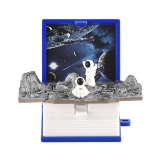 Stereo Folding Book Keychain Kids Educational Toys(Space Astronaut Blue)