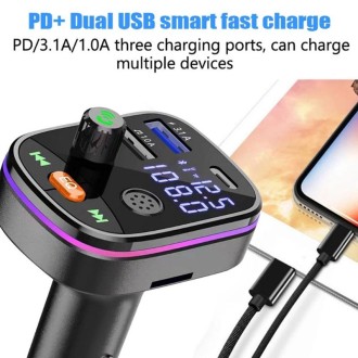 Q10 Car Bluetooth MP3 With TYPE-C Port PD Charging FM Transmitter