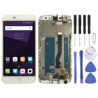 OEM LCD Screen for ZTE Blade V8 Lite  Digitizer Full Assembly with Frame（White)