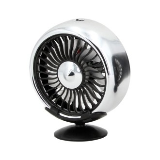 F102 Vehicle Dashboard Multi-function USB Colorful Lights Fan(Silver)