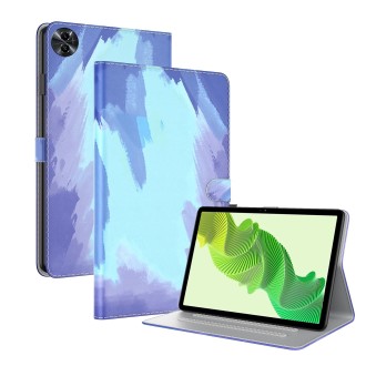 For Realme Pad 2 Watercolor Pattern Flip Leather Tablet Case(Winter Snow)