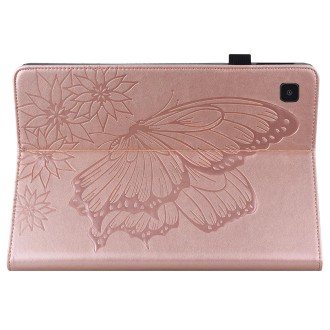 For Samsung Galaxy Tab S5e T720/T725 Big Butterfly Embossed Leather Tablet Case(Rose Gold)