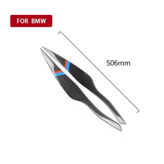 1 Pair Three Color Carbon Fiber Car Lamp Eyebrow Decorative Sticker for BMW E90 / 318i / 320i / 325i 2005-2008, Drop Glue Versio