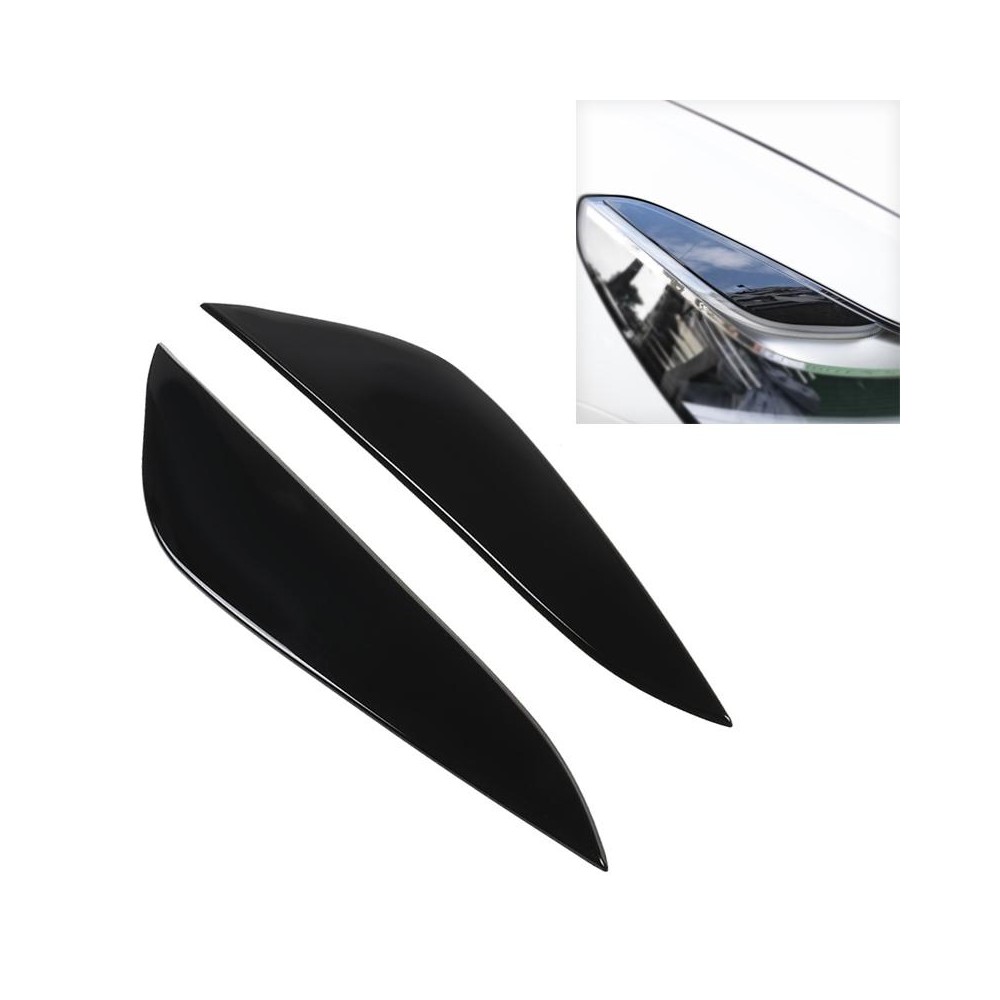 Car Smooth Surface Headlight Eyebrow for Tesla Model 3(Black)