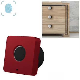 T5 Square Version Aluminum Alloy Panel Fingerprint Drawer Lock(Red)