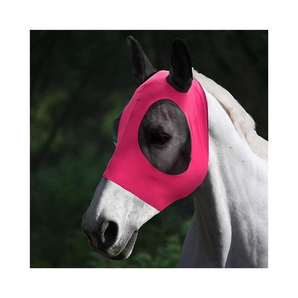 MMZ-001 Breathable Horse Mask Mosquito Insect And Fly Mask Equestrian Supplies(Rose Red)