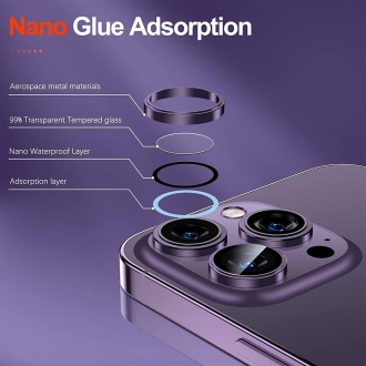 For iPhone 14 / 14 Plus ENKAY AR Anti-reflection Camera Lens Glass Full Film(Ligtht Purple)