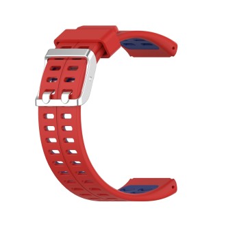 For Polar V800 GPS Smart Watch Two-color Steel Buckle Watch Band(Red+Blue)